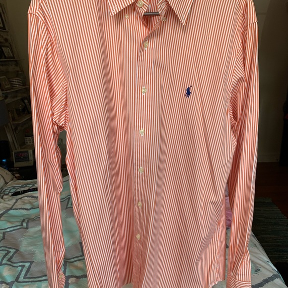 Orange & White Polo Button Up - Picture 7 of 12